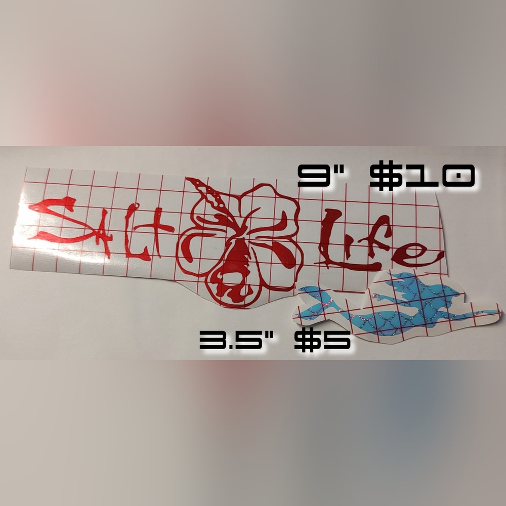 "Salt Life" Orchid Decal in Matte Pink & Metallic Mermaid Decal